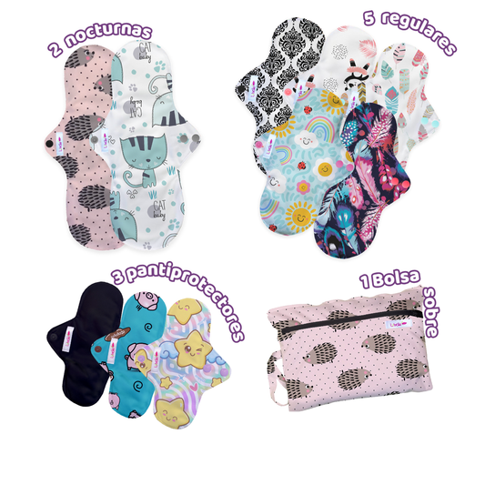 Pack Ligero de Toallas Femeninas Reutilizables