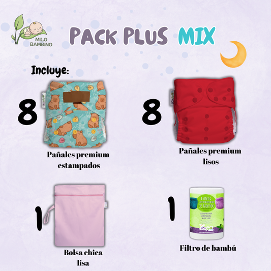 Pack Plus Mix – 16 Pañales de Tela Unitalla