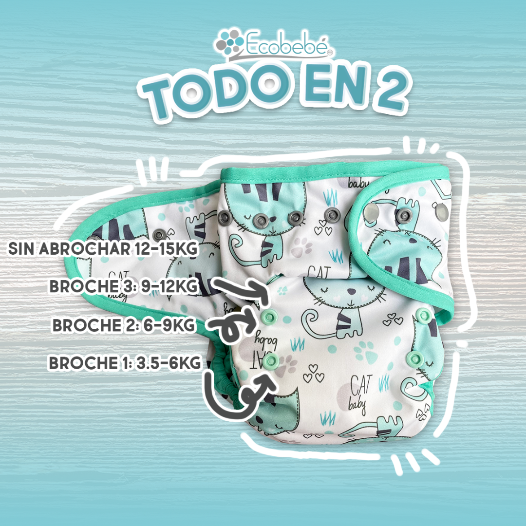 Pañal Todo en 2 l TE2 Ecobebé Estampado