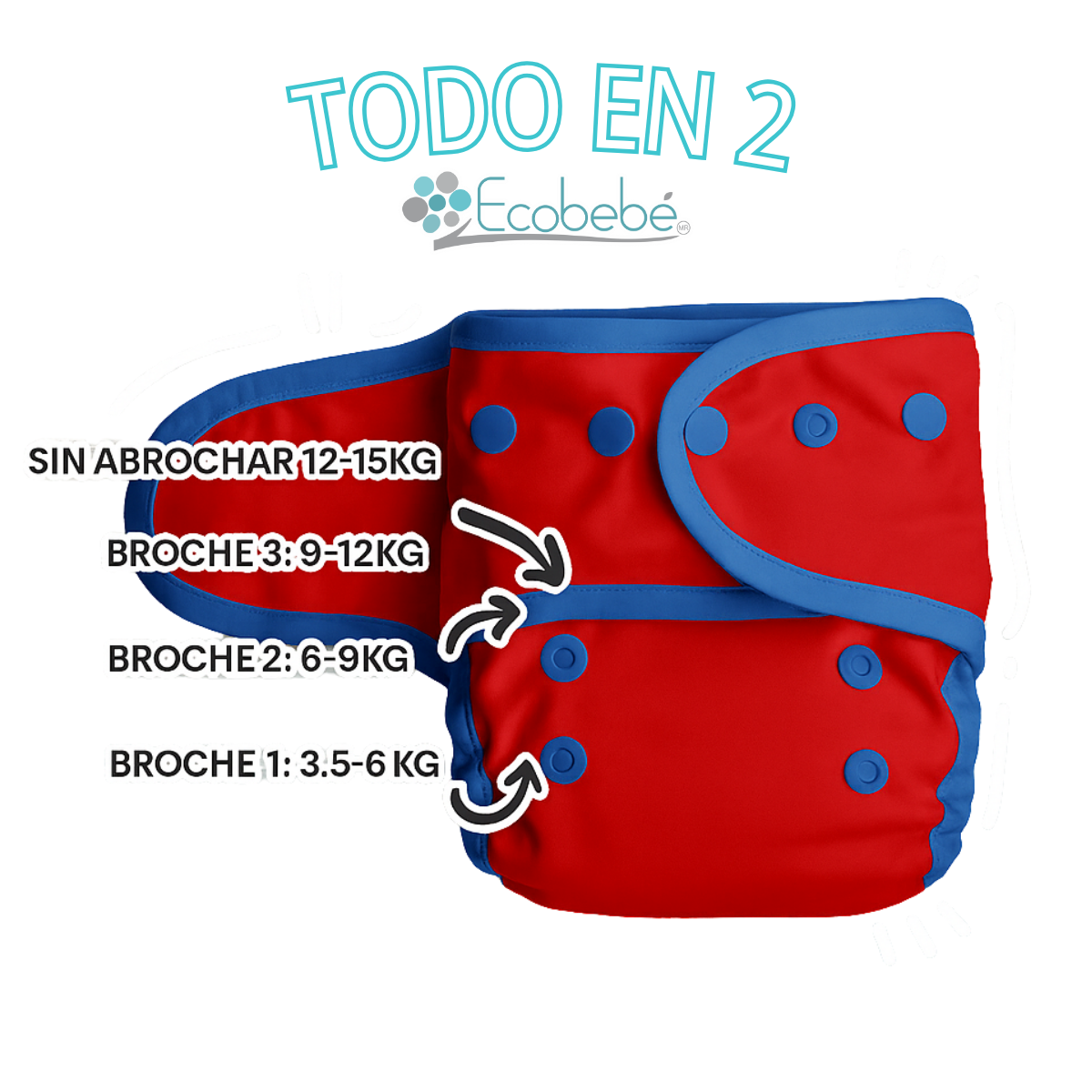 Pañal Todo en 2 l TE2 Ecobebé Lisos